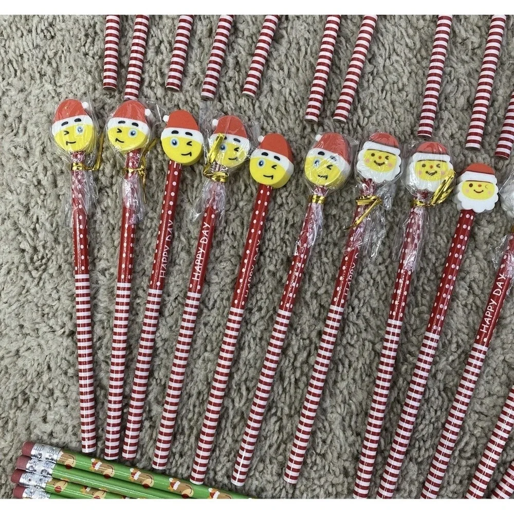 Holiday Mixed Lot of 60 Christmas Holiday Pencils Unsharpened‎